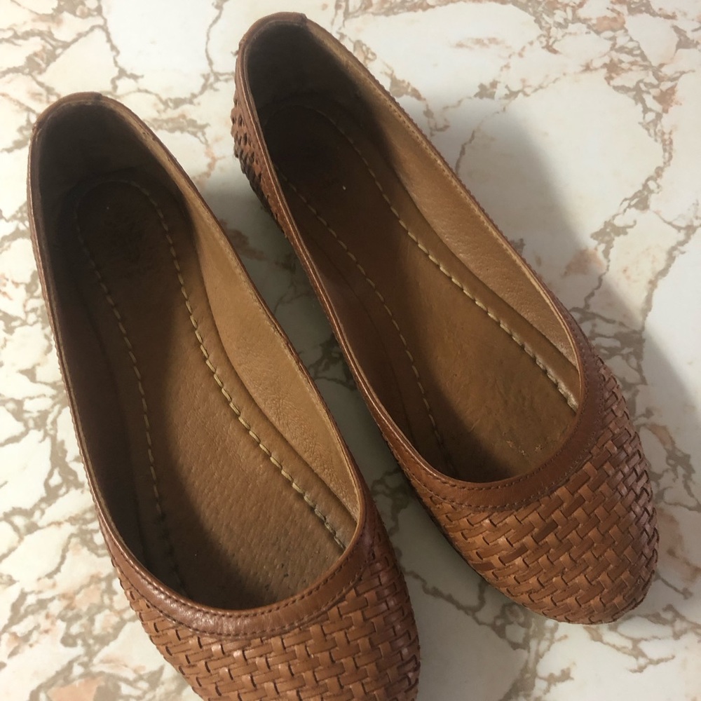 Preowned Frye Carson Braided/Woven Brown Ballet Shoe size 6 - Picture 4 of 6